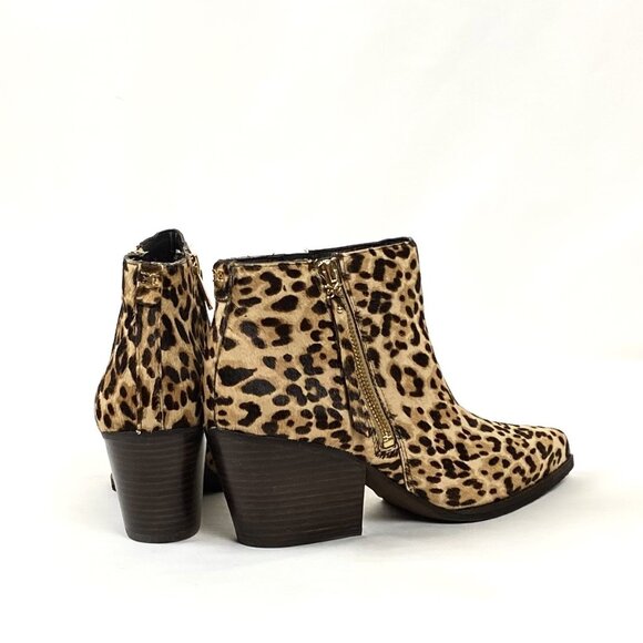 New Sam Edelman Walden Genuine Calf Hair Leopard Print Ankle Bootie 8 1/2 - Picture 7 of 9